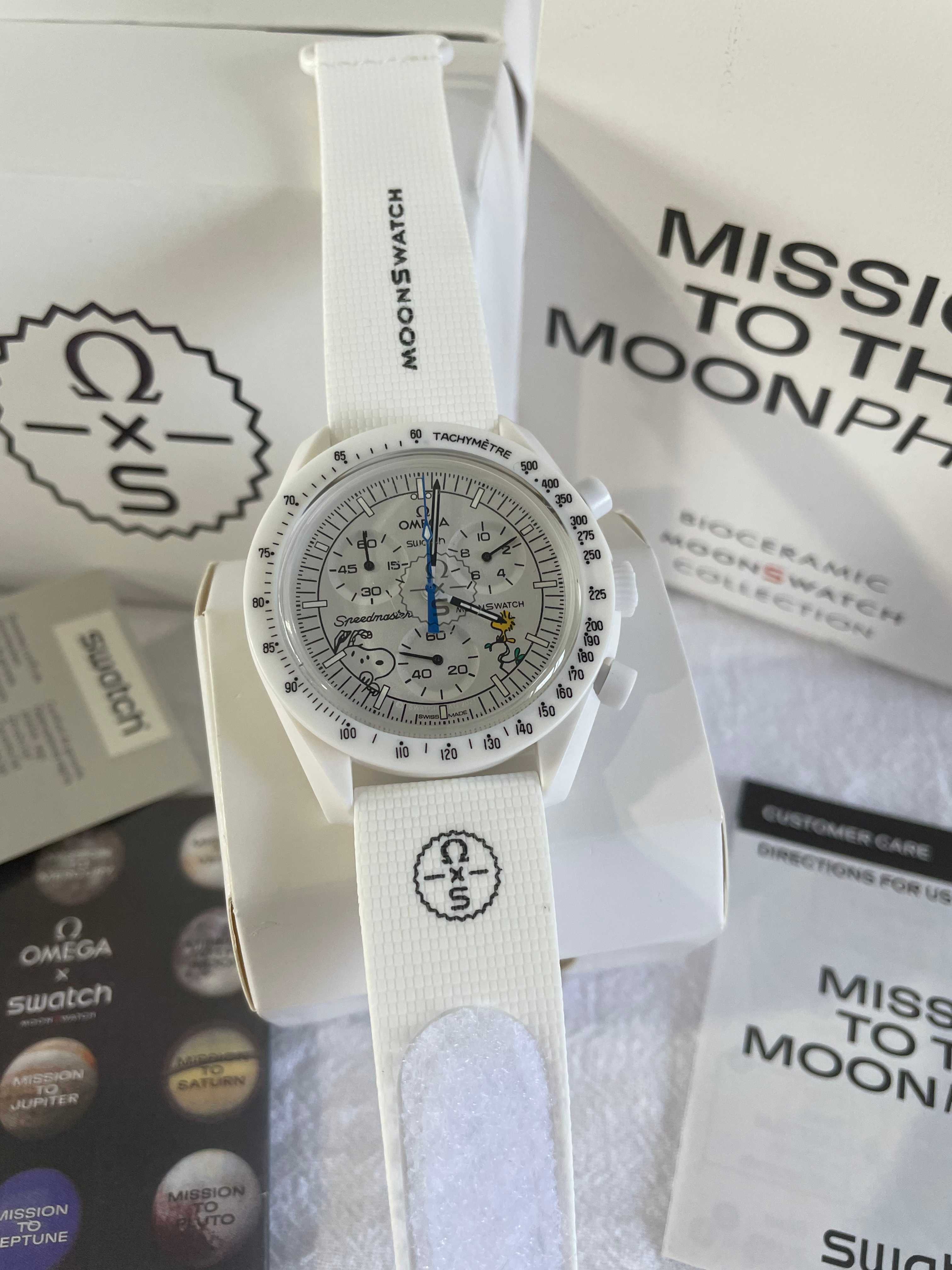 Nwot Swatch X Omega Bioceramic Moonswatch Mission To The Moonphase Watch Men's
